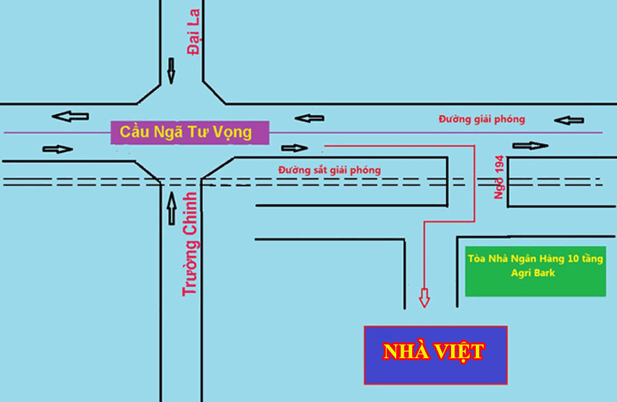 Sơ đồ chỉ đường đến công ty Nhà  Việt