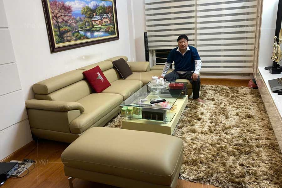 Bàn giao sofa góc da nhà chị Linh - Ngõ 41 Phố Thái Hà - Hà Nội