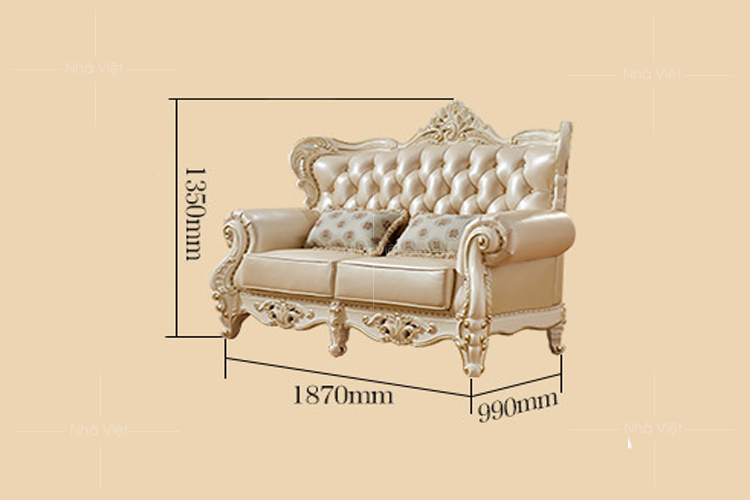 Kích thước sofa cổ điển tính theo tiêu chuẩn của nhà sản xuất