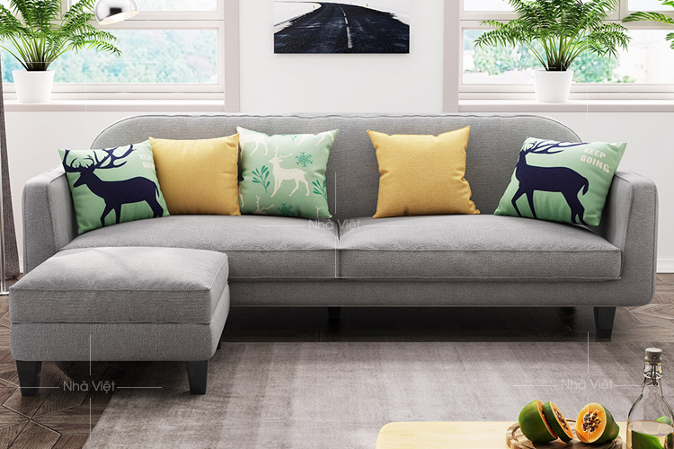 Bàn ghế sofa vải thiết kế dạng văng 2 và 3 chỗ cho chung cư nhỏ