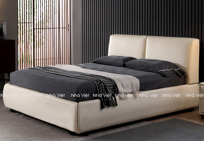 Mẫu giường ngủ bọc da là sản phẩm được nhiều người yêu thích Giường Da RuMa A11