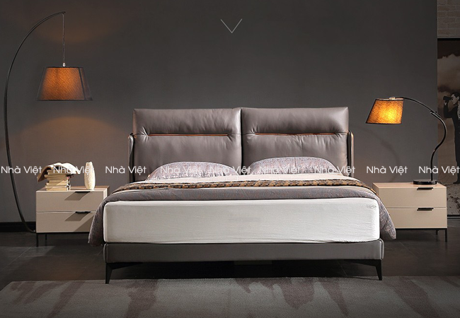 Địa chỉ bán giường ngủ bọc da tại Hà Nội - Nhà Việt Giường Da Ruma A15