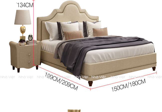 Mẫu giường ngủ bọc vải đẹp Giường Da Casa A18