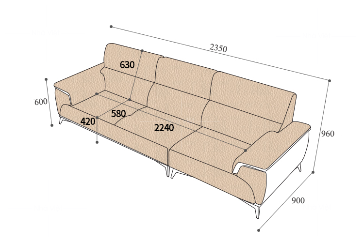 Sofa cao cấp kiểu dáng văng T906