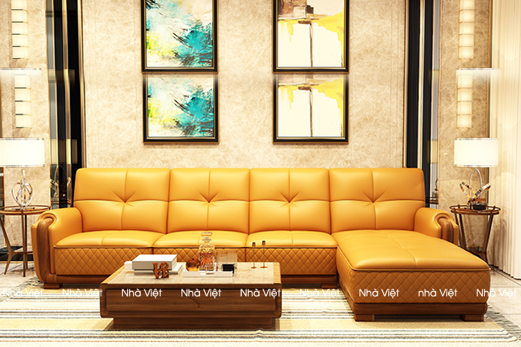Bàn ghế sofa cao cấp dạng góc kích thước lớn Sofa cao cấp mã 112