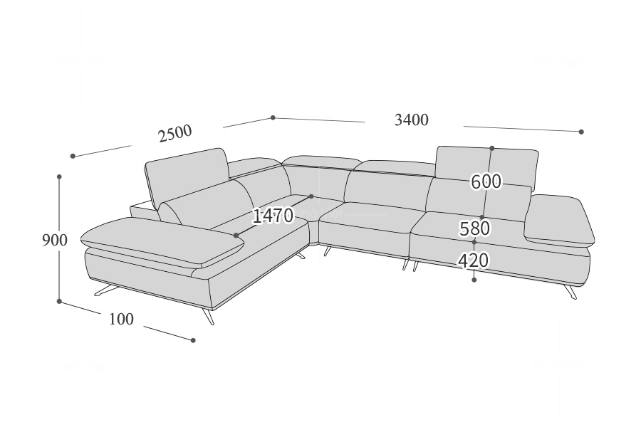 Sofa cao cấp phòng khách rộng C120