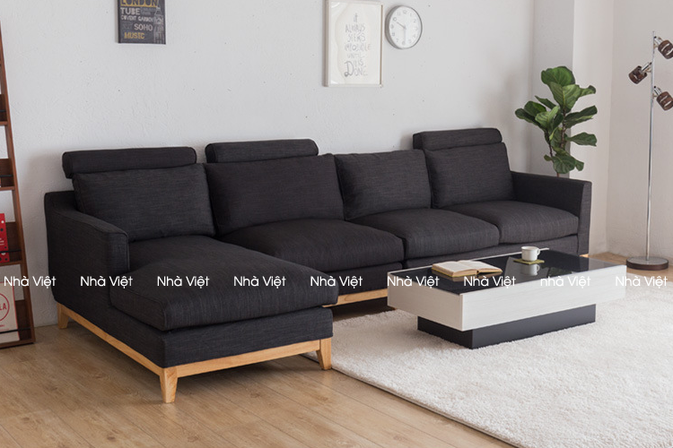 Sofa cao cấp dạng góc kết hợp với khung gỗ Sofa cao cấp mã 114