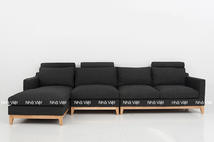 Sofa cao cấp dạng góc kết hợp với khung gỗ Sofa cao cấp mã 114