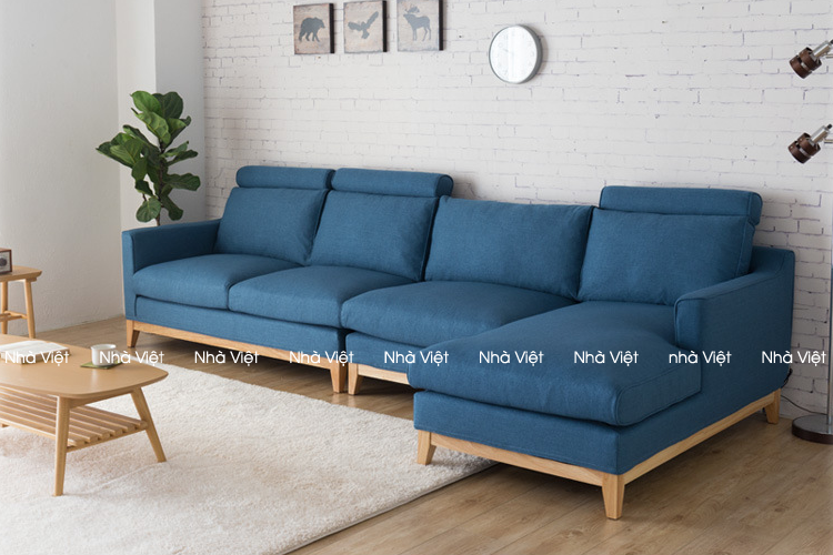 Sofa cao cấp dạng góc kết hợp với khung gỗ Sofa cao cấp mã 114