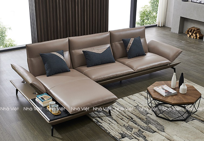 Bộ bàn ghế sofa da thiết kế kiểu dáng nhỏ gọn, thông minh tiện ích Sofa da DH 182