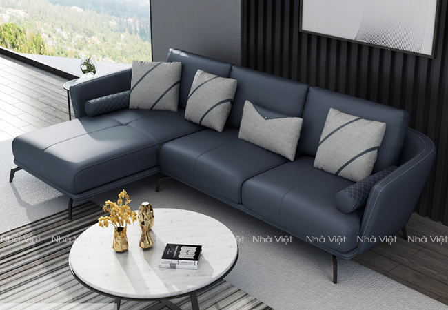 Bộ sofa da phòng khách thiết kế mới nhất năm nay Sofa da DH 185