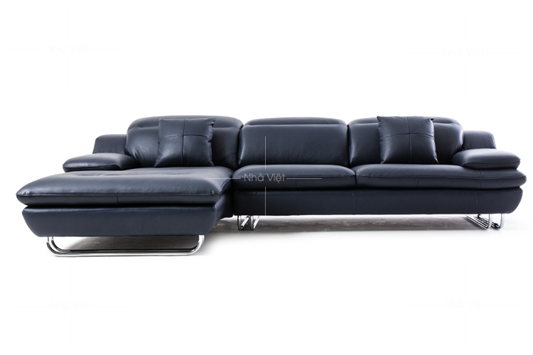Sofa da cao cấp giá rẻ bọc da Indonesia chân inox Sofa da DH 028