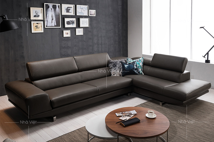Ghế sofa da phòng khách chung cư kích thước lớn Sofa da DH 040