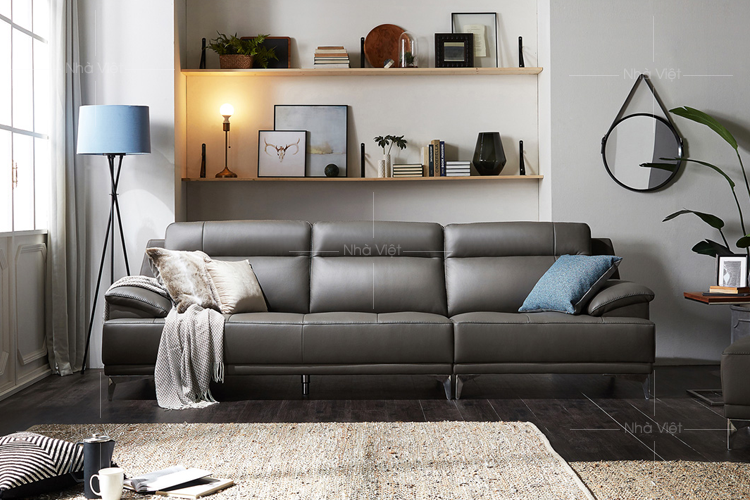 Mẹo trang trí phòng khách chung cư đẹp và sang trọng Sofa da DH 165