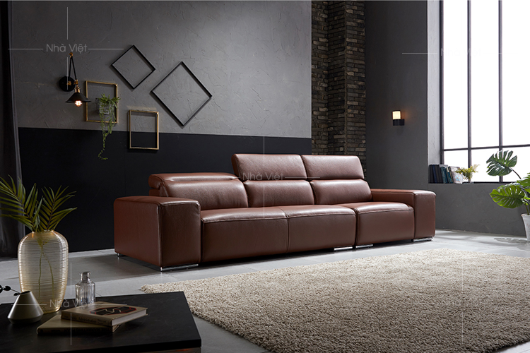 Sofa da phòng khách hẹp DH-38