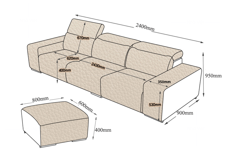 Sofa da phòng khách hẹp DH-38