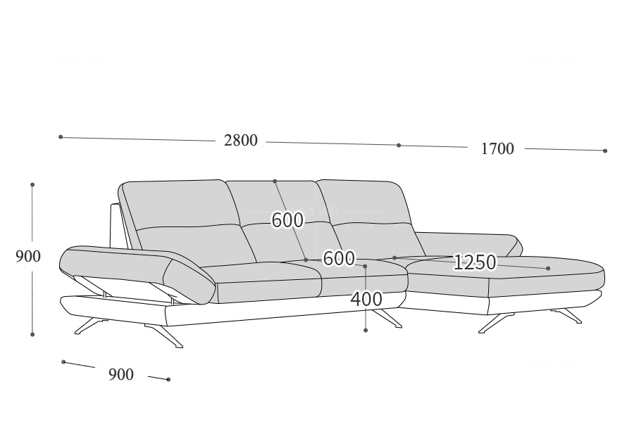 Sofa da phòng khách DH 180