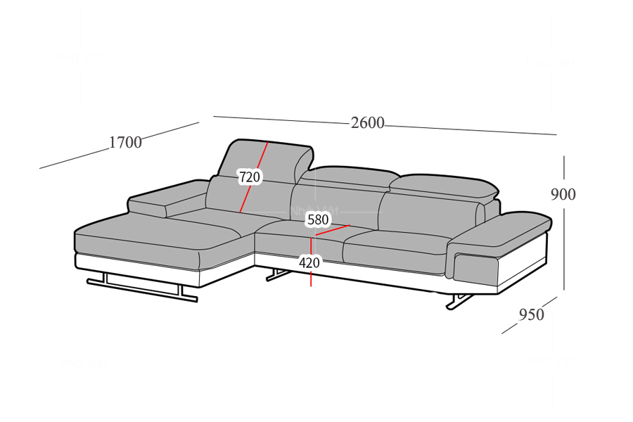 Sofa da phòng khách DH 182