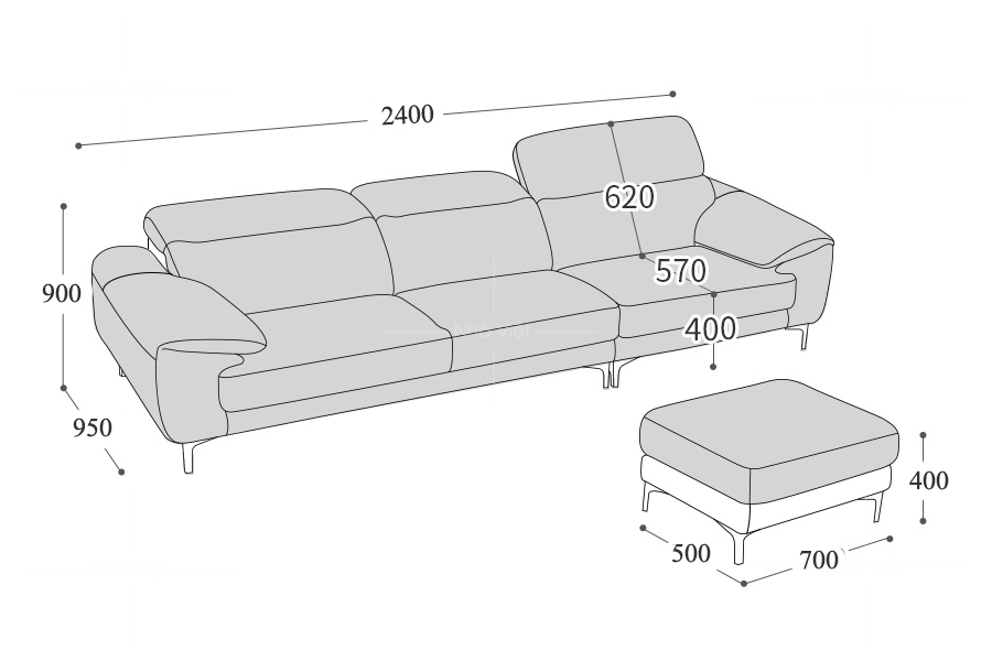 Sofa da hiện đại DH169