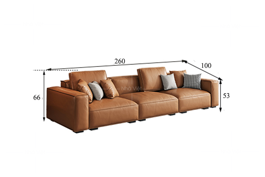 Sofa da phòng khách nhỏ Trio DH041