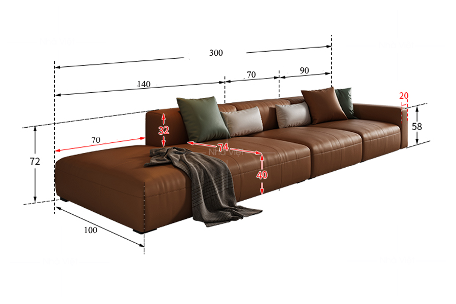 Sofa da phòng khách DH048