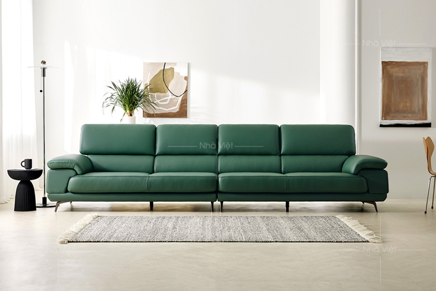 Sofa da phòng khách rộng DH617