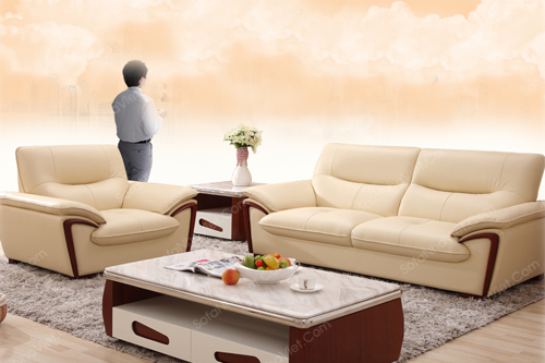 Bộ ghế sofa da phòng khách thiết kế dạng 2 2 1 Sofa da 206