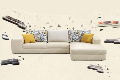 Ghế salon là sản phẩm của hai chất liệu da kết hợp vải nỉ Sofa da cao cấp mã 03