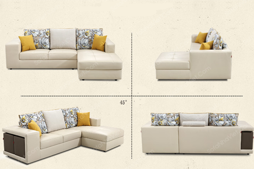 Ghế salon là sản phẩm của hai chất liệu da kết hợp vải nỉ Sofa da cao cấp mã 03
