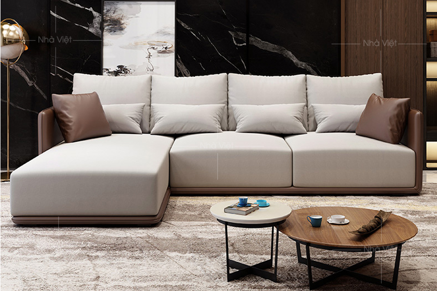Sofa đẹp da màu đen DL-10