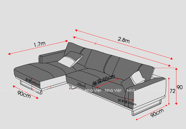 Sofa đẹp cho phòng khách thiết kế góc tiết kiệm diện tích Sofa đẹp DL 96