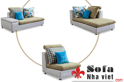 Bộ sofa đẹp phòng khách với hai màu trắng và cốm Sofa đẹp mã 105