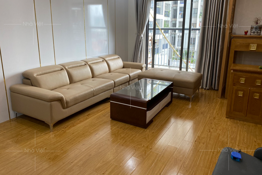 Hoàn thiện nội thất sofa phòng khách nhà chị Thu - Chung cư Godsilk 430 Cầu Am - Hà Nội