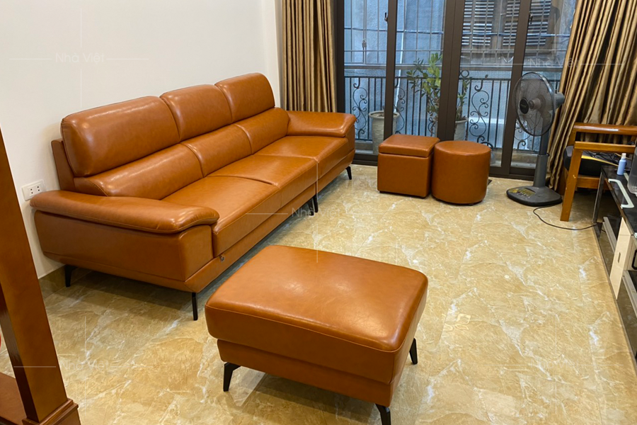 Bộ sofa da Carola cao cấp gia đinh anh Long - Ngõ Gốc Đề - Minh Khai - Hà Nội