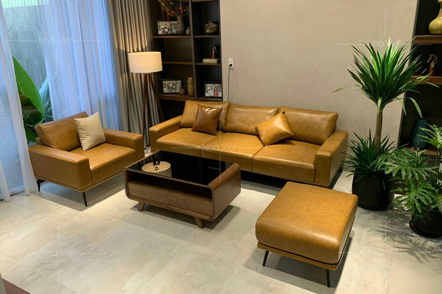 Combo sofa văng, ghế đơn, bàn trà nhà anh Mười - Thuận Thành - Bắc Ninh