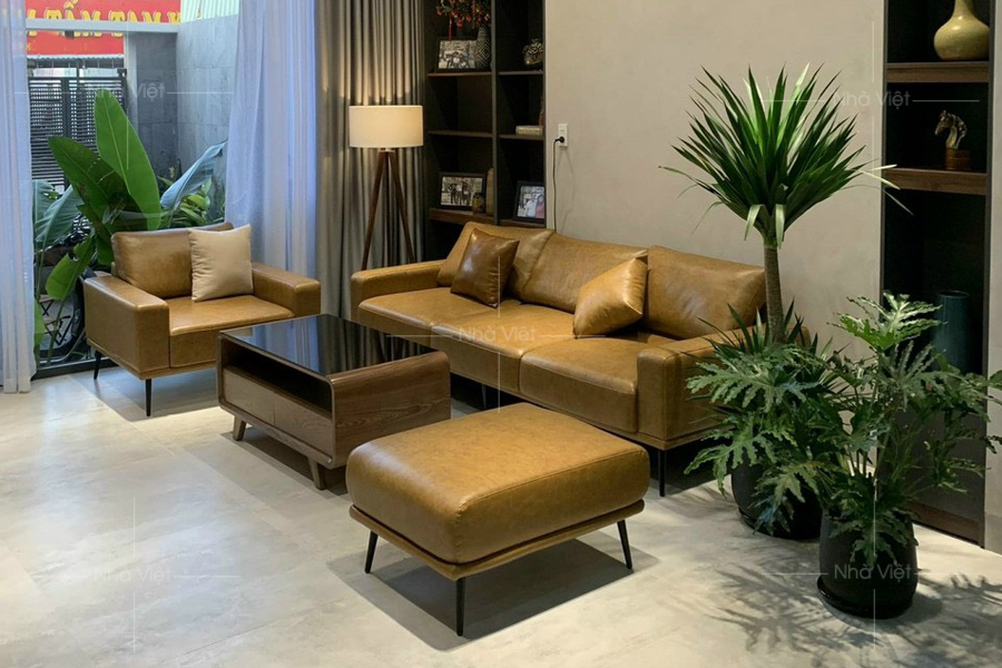 Combo sofa văng, ghế đơn, bàn trà nhà anh Mười - Thuận Thành - Bắc Ninh