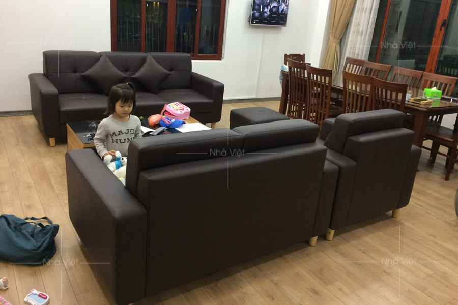 Bàn giao nội thất ghế sofa da nhà cô Hải - Xuân Thuỷ - Cầu Giấy - Hà Nội