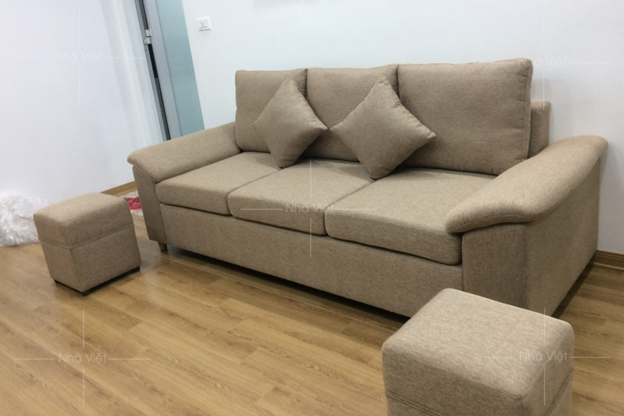 Ghế sofa vải phòng khách nhỏ nhà chị Lan Anh - Chung cư The Artemis - Số 3 Trường Chinh - Hà Nội