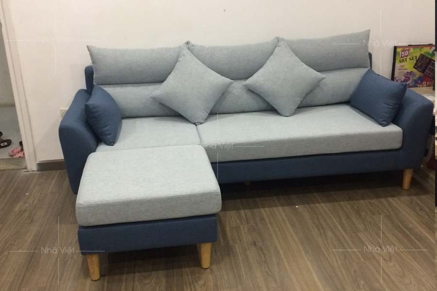 Ghế sofa vải phối hai màu nhà chị Thảo - Chung cư B4 Kim Liên - Phạm Ngọc Thạch - Hà Nội