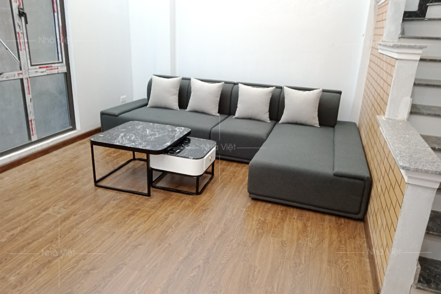 Bàn giao ghế sofa góc chữ L bọc vải cao cấp nhà chị Hoan - Lạc Long Quân - Tây Hồ - Hà Nội