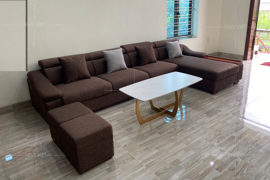 Sofa góc bọc vải lựa chọn cho mùa đông - Ảnh bàn giao sofa nhà anh Nam - Cẩm Bình - Cẩm Thuỷ - Thanh Hoá