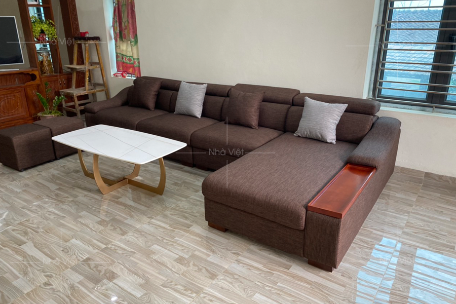 Sofa góc bọc vải lựa chọn cho mùa đông - Ảnh bàn giao sofa nhà anh Nam - Cẩm Bình - Cẩm Thuỷ - Thanh Hoá
