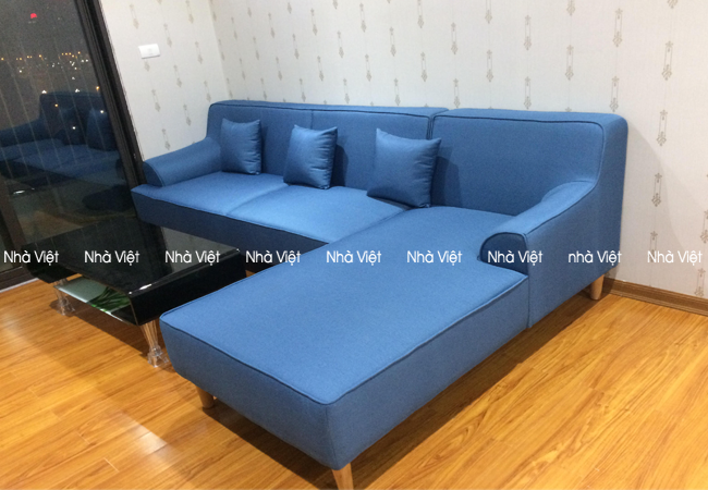 Bàn giao sofa góc vải nhà anh Quỳnh Packexim Nhật Tân