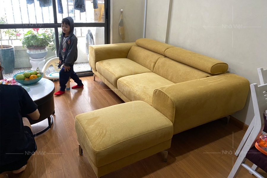 Cùng khám phá sofa vải giành cho phòng khách nhỏ - Chị Liêm chung cư Thăng Long Victoria An Khánh