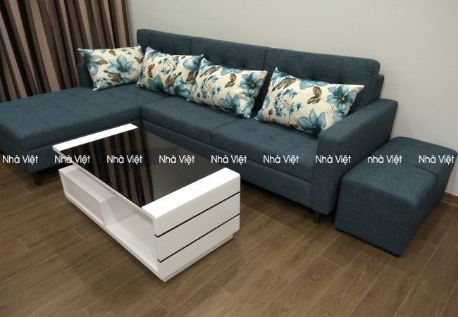 Bàn ghế sofa vải góc giao nhà chị Hoa B14 Kim Liên Bàn ghế sofa vải góc giao nhà chị Hoa B14 Kim Liên