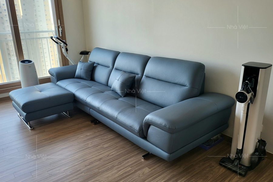 Bàn giao bộ sofa văng bọc da cho bác Phúc - Chung cư N01-T7 Ngoại Giao Đoàn - Hà Nội