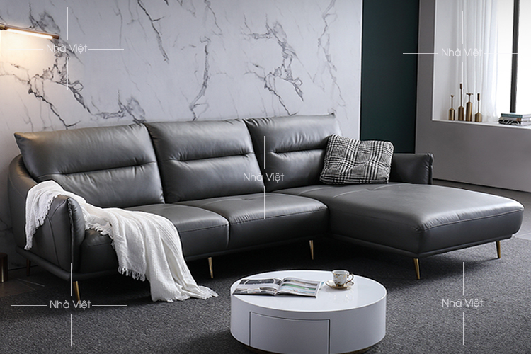 Bàn ghế sofa góc bọc da Đức bền theo thời gian Sofa góc bọc da Đức mã 236
