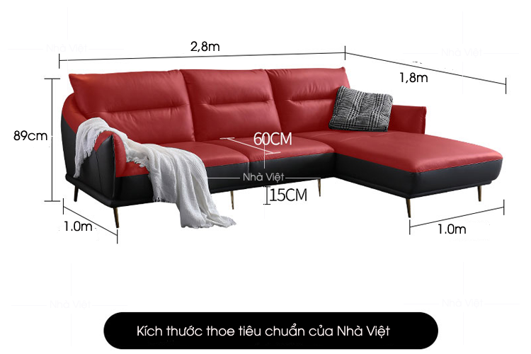 Bàn ghế sofa góc bọc da Đức bền theo thời gian Sofa góc bọc da Đức mã 236