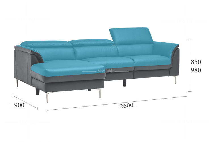 Bàn ghế sofa góc chữ L da Malaysia Sofa góc da Malaysia GL01