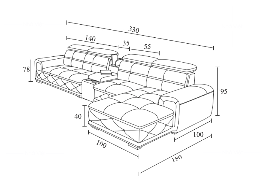 Sofa góc da nhập khẩu GL27